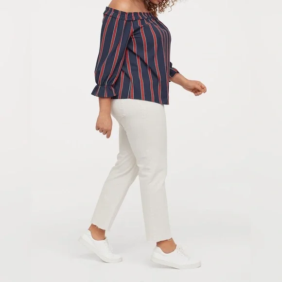 New | Striped stylish off shoulder H&M top - Picture 5 of 5
